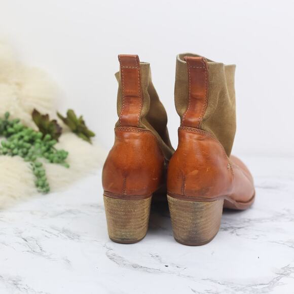 Rag & Bone Goodyear Mercer II Tan Brown Leather Suede Ankle Slouch Boots Size 38 - Picture 4 of 9